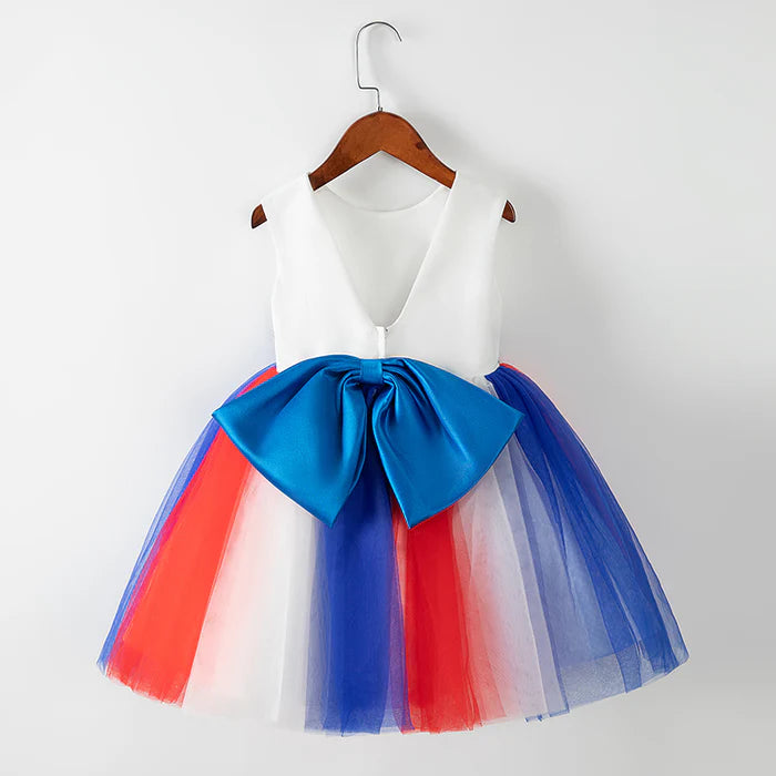 CUTE FLAG DRESS TODDLER GIRLS CAKE PUFFY FIRST COMMUNION DRESSES PINK DRESS GIRL FORMAL DRESSES