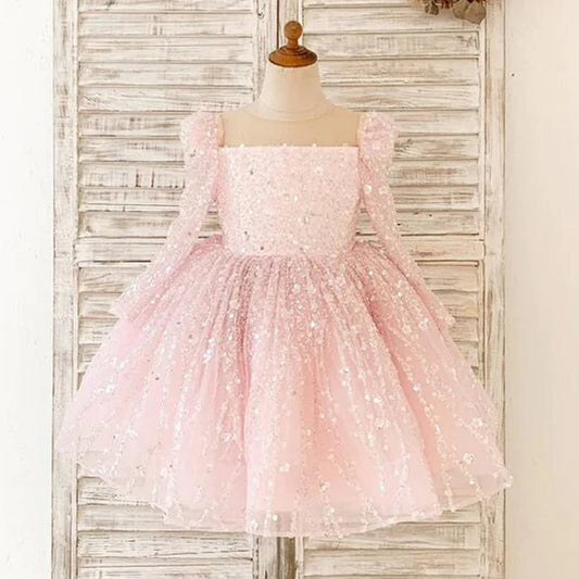 BABY GIRL FIRST COMMUNION DRESS TODDLER BIRTHDAY PAGEANT PRINCESS DRESS