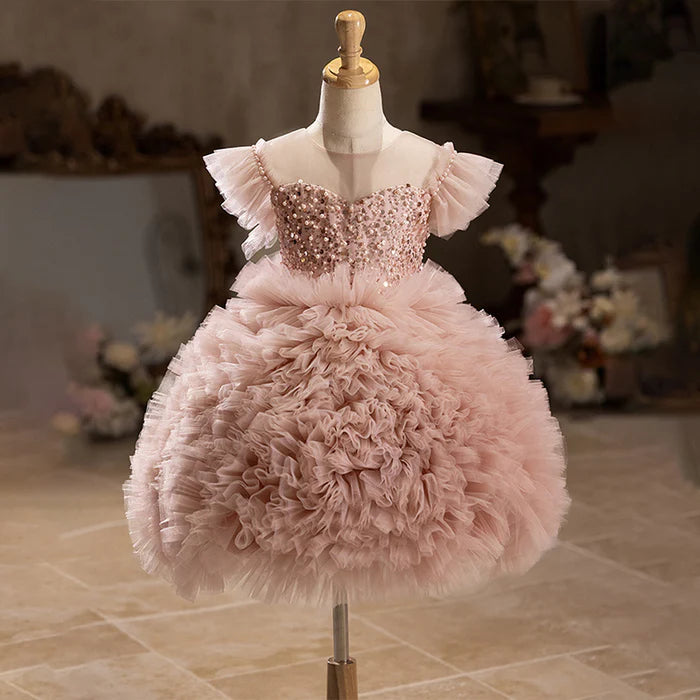 TODDLER CHRISTMAS DRESS GIRL BIRTHDAY PUFFY DRESSES FLOWER GIRL DRESSES