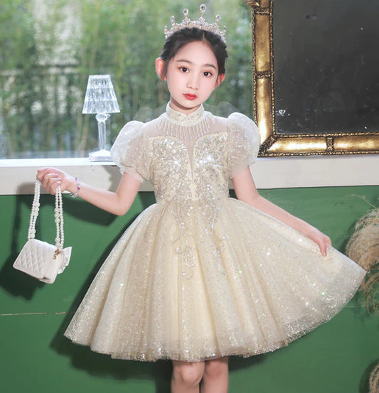 3 To 8 Years Beautiful Sparkle Girl Kids Fluffy Party Wedding Dress For Kids Birthday