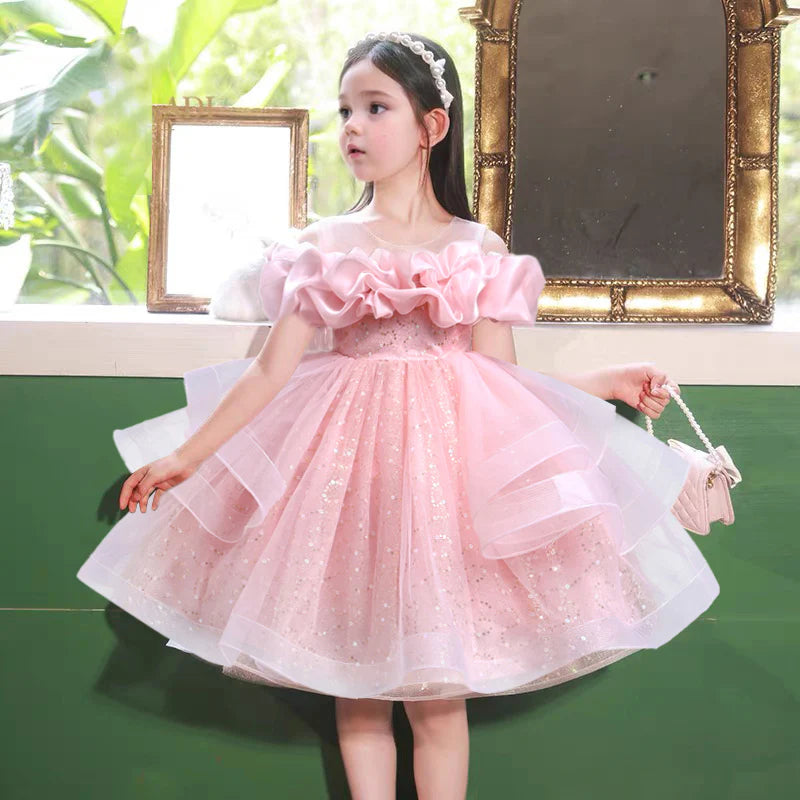 1-5 New Arrival Handmade Custom High-End Sequined Children's Wedding Dress Girl Birthday Party Dress